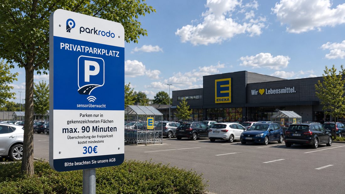 EDEKA Markt mit parkrodo-Privatparkplatz